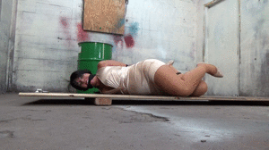www.milfgigi.com - MILF BRUTALLY BOUND IN LEATHER CORDS thumbnail
