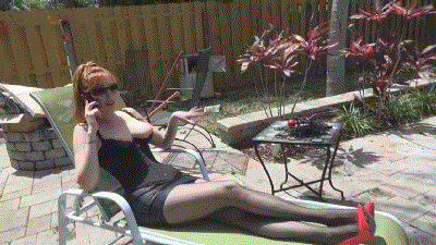 www.milfgigi.com - BUSTY REDHEAD COCK TEASE TIED FOR YOUR PLEASURE thumbnail