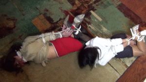 www.milfgigi.com - TWO HELPLESSLY HOGTIED thumbnail